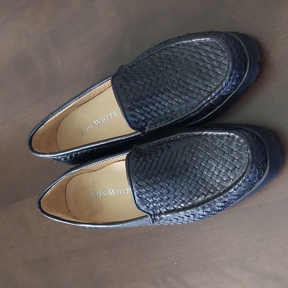 Navy Woven Slip-On Loafers - Women